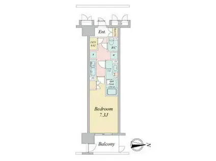 ラフィシア上前津(1K/11階)の間取り写真