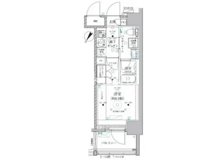 ベルグレード川崎エーゼット(1K/2階)の間取り写真