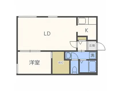 ART PARK II(1LDK/1階)の間取り写真