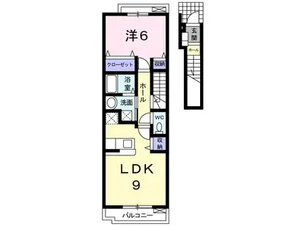 VISION.T(1LDK/2階)の間取り写真