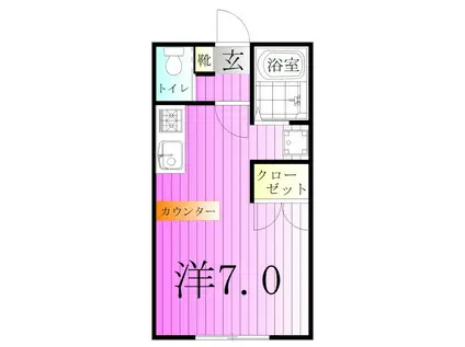 パークプログレス竹の塚B(1K/1階)の間取り写真