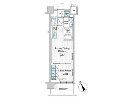 プレノ清澄庭園(1LDK/3階)の間取り写真