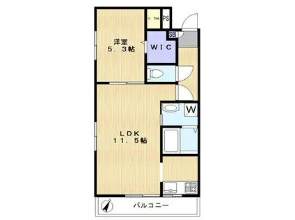 メゾンブランシェ(1LDK/2階)の間取り写真