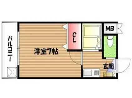 パレドルミエール(1K/2階)の間取り写真