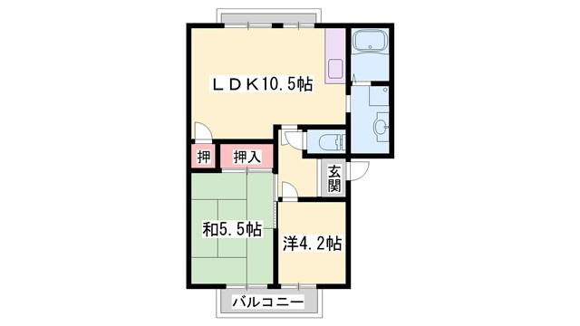 マザーグースA(2LDK/2階)の間取り写真