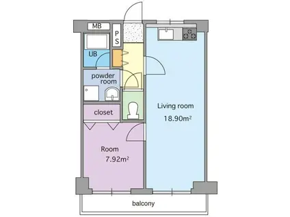 メゾン・ラメール(1LDK/4階)の間取り写真