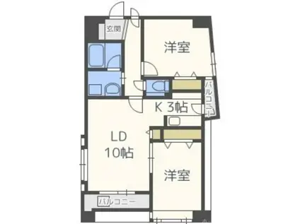 ノヴァ大通II(2LDK/8階)の間取り写真