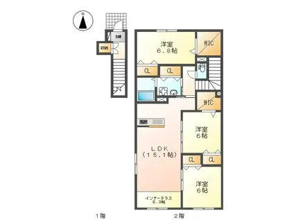 第3センチュリーハイツ(3LDK/2階)の間取り写真