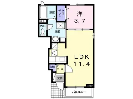 ＪＲ東海道本線 静岡駅 バス乗車時間：25分 最寄りバス停で下車 徒歩11分 2階建 築17年(1LDK/1階)の間取り写真