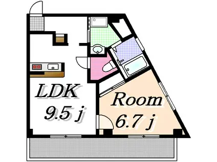 フィネスNM(1LDK/3階)の間取り写真