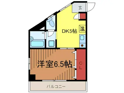 三雄ビルト(1DK/4階)の間取り写真