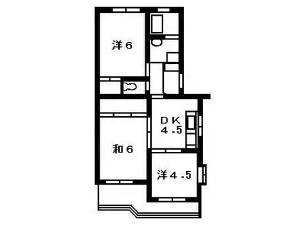 第3ホワイトパレス(3DK/1階)の間取り写真