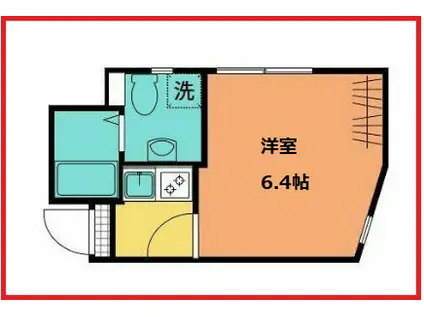 ナノケア西新井(1K/2階)の間取り写真