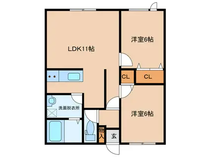 I・Gコーポ(2LDK/3階)の間取り写真