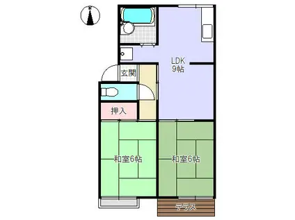 グランドタウン(2LDK/2階)の間取り写真