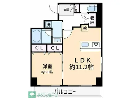 ヴァローレ野方(1LDK/3階)の間取り写真