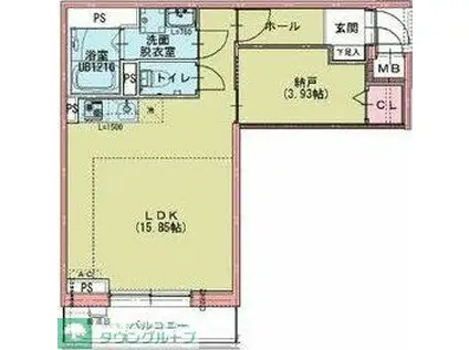 ドゥナーレ名駅西(1LDK/2階)の間取り写真