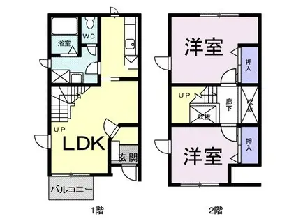 リヴ・シャンティ(2LDK/1階)の間取り写真