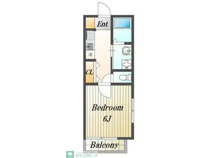 メゾンミユキII(1K/2階)の間取り写真