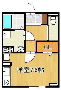 トレス城野館(ワンルーム/1階)の間取り写真