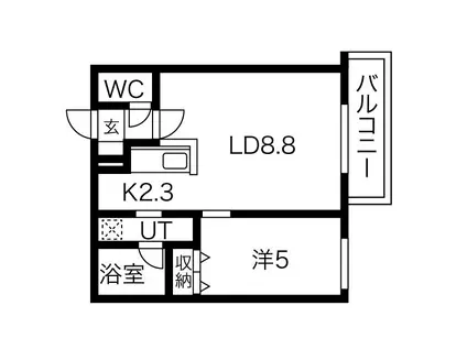 メイユール18(1LDK/2階)の間取り写真