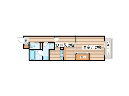 レグルス北目町(1DK/4階)の間取り写真