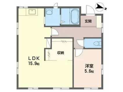 ＪＲ山口線 山口駅(山口) 徒歩44分 1階建 築38年(1LDK/1階)の間取り写真