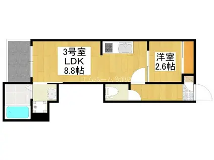 REGALEST下小田井(1LDK/1階)の間取り写真