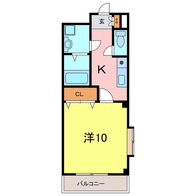 ハイツ幸知(1K/2階)の間取り写真