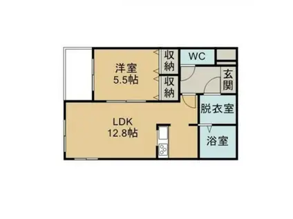 ユニゾン錦(1LDK/2階)の間取り写真