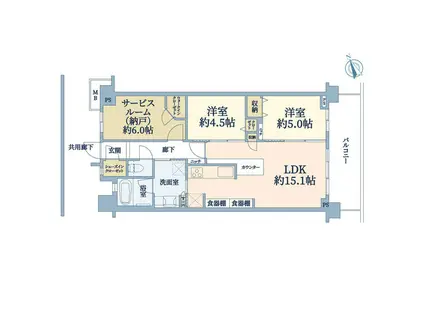 ルピアコート宮前平(2SLDK/2階)の間取り写真