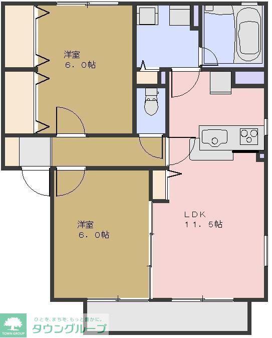エルメゾンG(2LDK/2階)の間取り写真