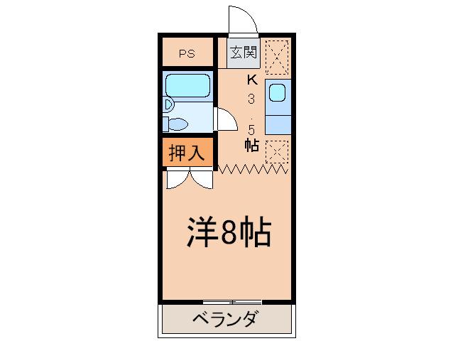 ドミールジュネス(1K/1階)の間取り写真