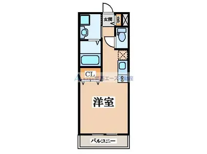 リビングライフ長瀬(1K/1階)の間取り写真
