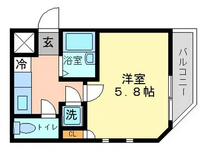 パレ・ホームズ千歳船橋II(1K/1階)の間取り写真