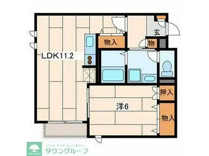 ルミエールブラン(1LDK/1階)の間取り写真