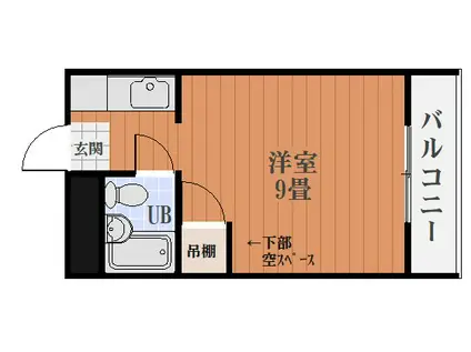 MURASAKIBARUMANSION(ワンルーム/2階)の間取り写真