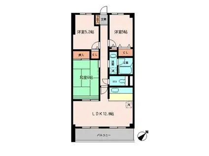 トーケンハイム(3LDK/2階)の間取り写真