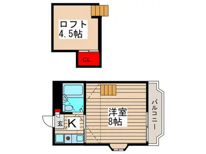 イン行徳(1K/2階)の間取り写真