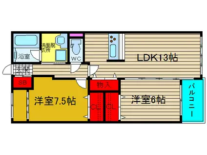 ファミール心斎橋イースト(2LDK/12階)の間取り写真