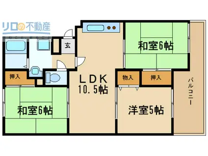 ヴァンベール桜台(3LDK/1階)の間取り写真