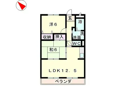 RIVER ANNE RENA(2LDK/3階)の間取り写真