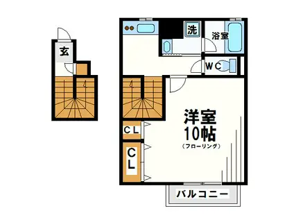 フロレスタ(1K/2階)の間取り写真