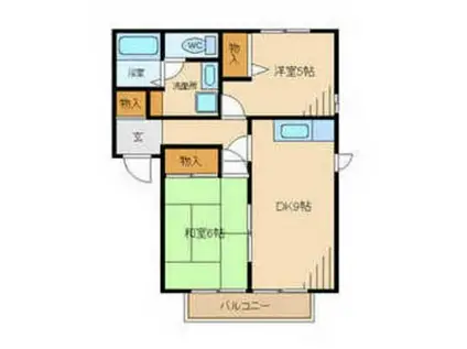 カサベルテ(2LDK/1階)の間取り写真