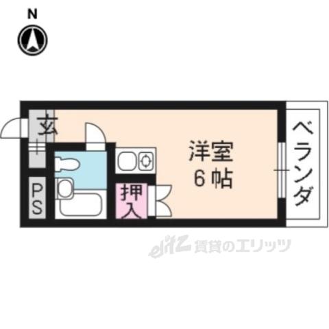 ヴィラ椙ヶ本(1K/4階)の間取り写真