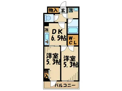 ルフレ世田谷ノール(2DK/1階)の間取り写真