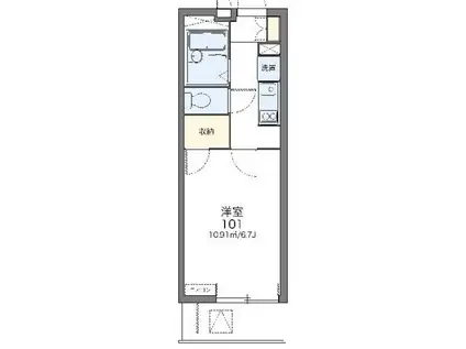 レオパレスアドバンス鶴見(1K/3階)の間取り写真