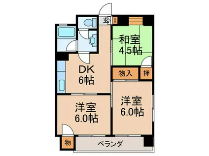 東町ハイツ(3DK/1階)の間取り写真