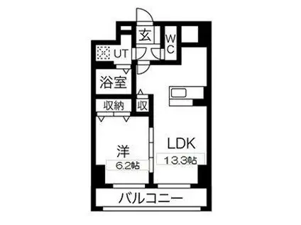 アマルフィーノ(1LDK/4階)の間取り写真