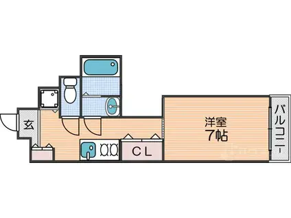 CHOCOLATE HILLS(1K/6階)の間取り写真